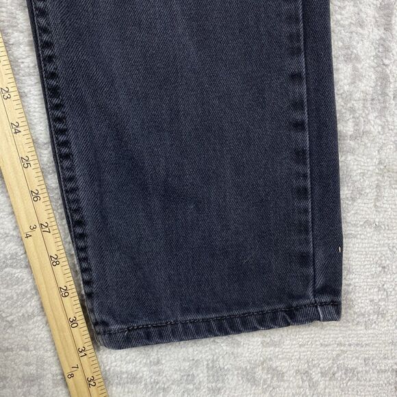 Levi's 505 Jeans Mens Black Faded Denim Straight Leg Classic USA Size 36x32 - Picture 5 of 5
